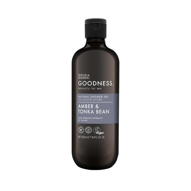 Baylis & Harding Goodness Men's Shower Gel - Amber & Tonka Bean   500ml - McGrocer