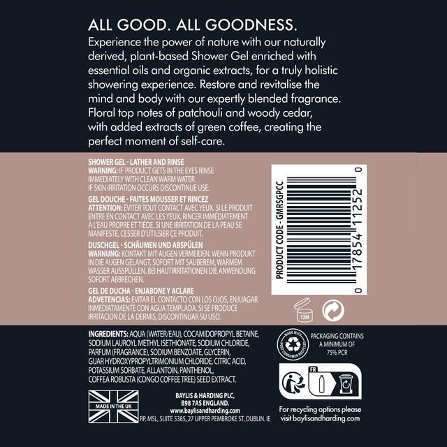 Baylis & Harding Goodness Mens Shower Gel - Patchouli Cedar & Cypress   500ml - McGrocer