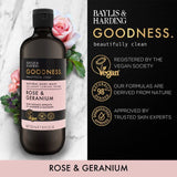 Baylis & Harding Goodness Rose & Geranium Body Wash   500ml - McGrocer