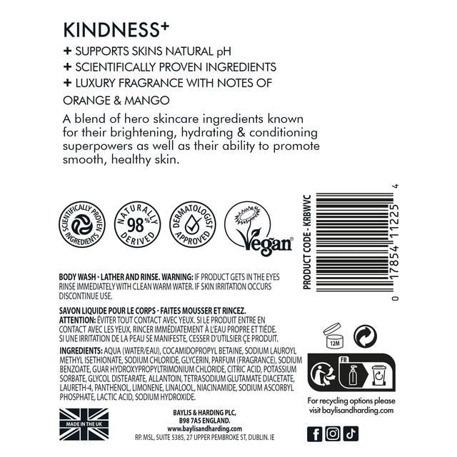 Baylis & Harding Kindness+ Vitamin C Brighten/Glow Body Wash   500ml - McGrocer