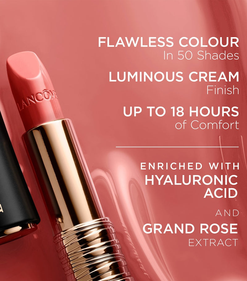 Lancôme cream lipstick with rose oils and hyaluronic acid, UK version