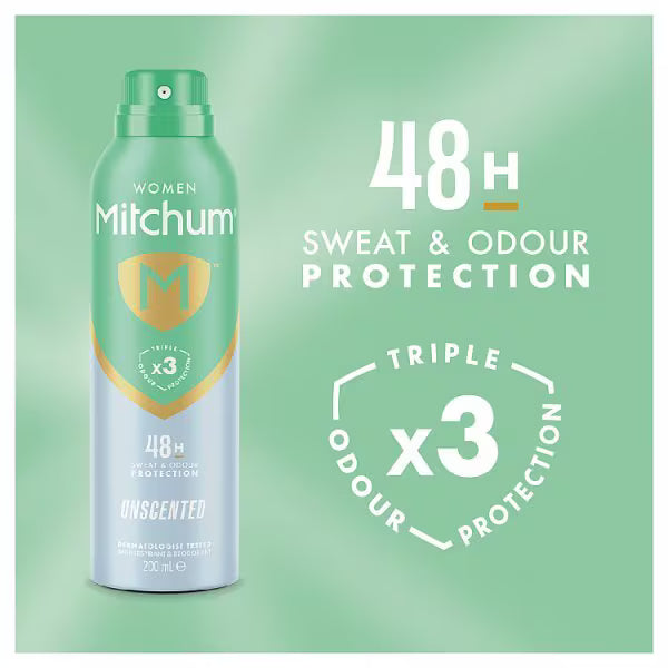 Mitchum unscented anti-perspirant deodorant 200ml, imported from the UK