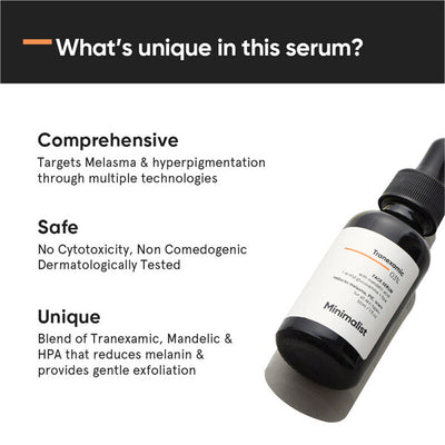 Sérum Acide Tranexamique Minimaliste pour Cicatrices d'Acné et Taches Sombres