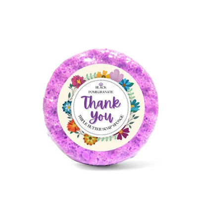 Emily Victoria Triple Butter Soap Sponge Thank You Black Pomegranate