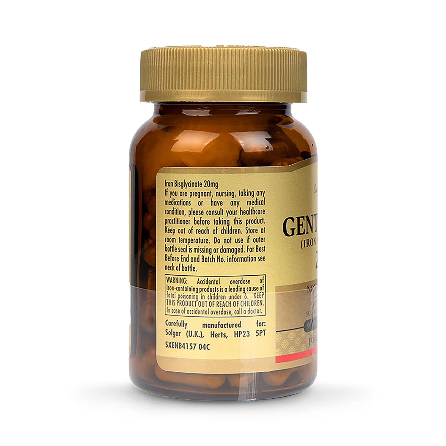 Solgar Gentle Iron 20mg 90 Vegi Capsules (British brand)