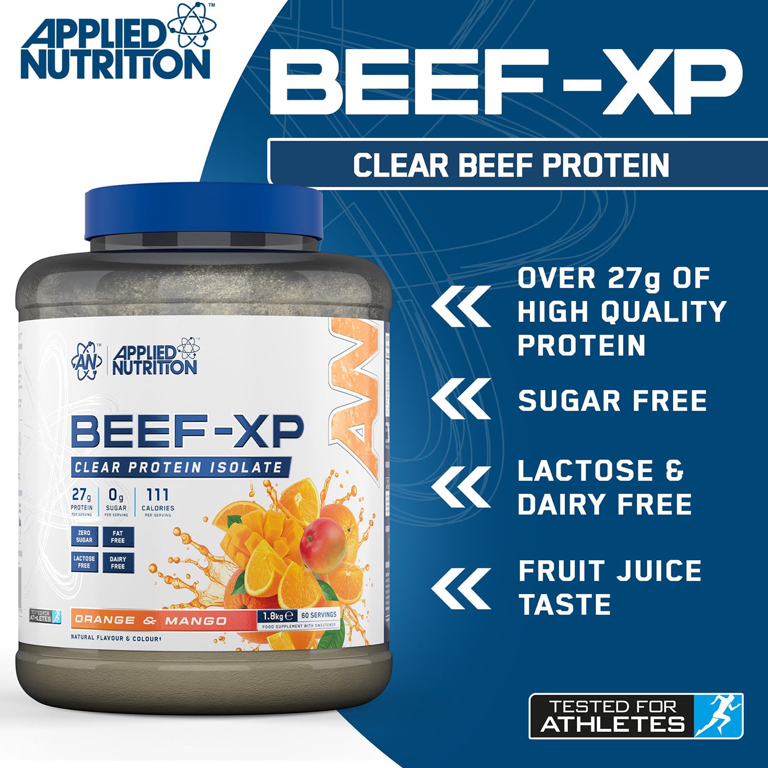 Applied Nutrition Beef Protein Isolate Orange Mango 1.8KG - British product