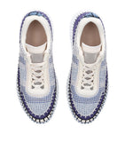 Lightweight Breathable Mesh Sneakers with Rubber Sole and Contrast Topstitching