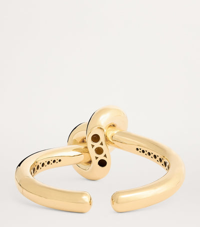 18-Karat Yellow Gold Knot Bangle with Circular Detailing