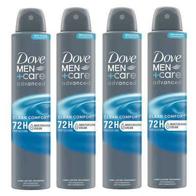 Dove Men+Care Clean Comfort Antiperspirant Spray Pack of 4