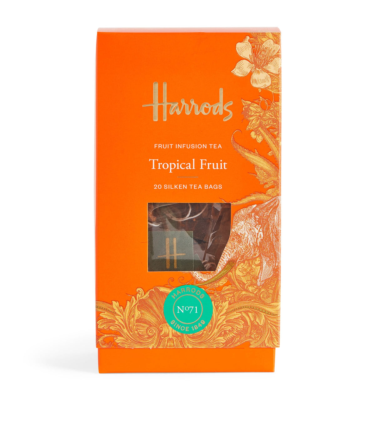 Harrods Tropical Fruit Infusion Tea 20 Tea Bags, UK version