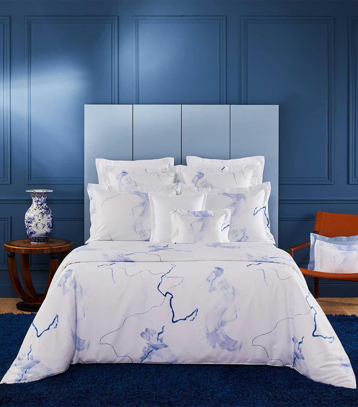 Yves Delorme Couture Ulysse Square Oxford pillowcase 65cm x 65cm (British brand)