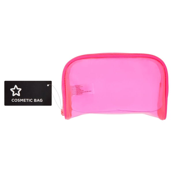 Superdrug Makeup Bag Rectangle Pink PVC GOODS Superdrug   