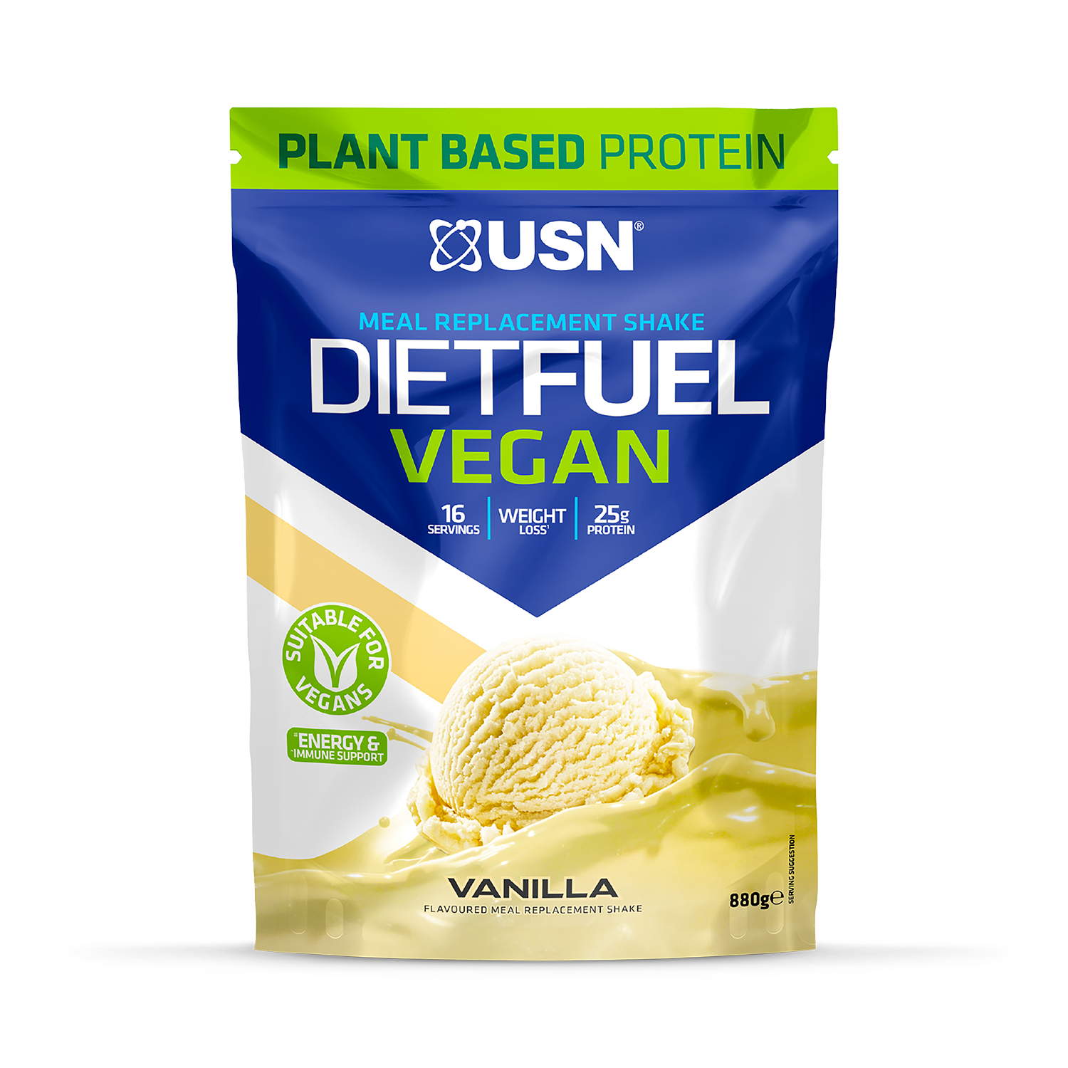 USN Diet Fuel Vegan Meal Replacement Shake Vanilla 880g - 998587