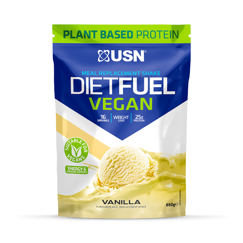 USN Diet Fuel Vegan Meal Replacement Shake Vanilla 880g - 998586