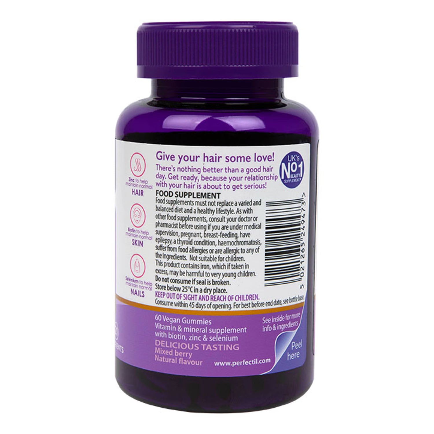 Vitabiotics Hair Gummies Mixed Berry 60 Pieces (British brand)