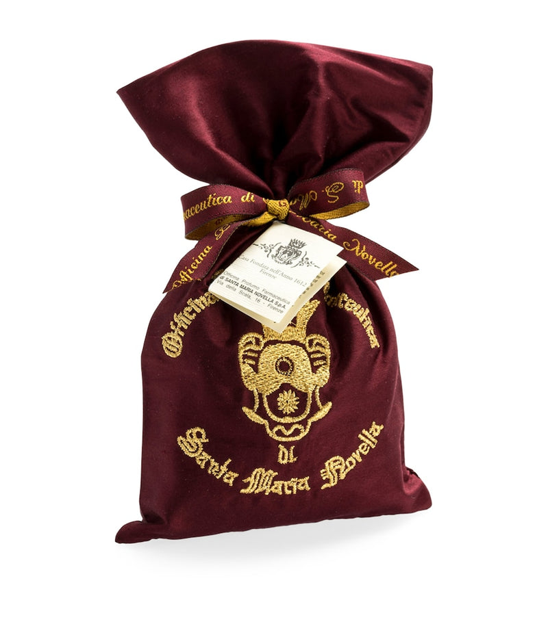 SANTA MARIA NOVELLA Pot Pourri Maroon Embroidered Silk Bag (40g)