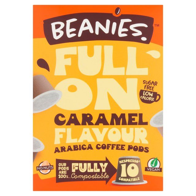 Beanies Caramel Flavoured Fully Compostable Coffee Pods   10 per pack - McGrocer