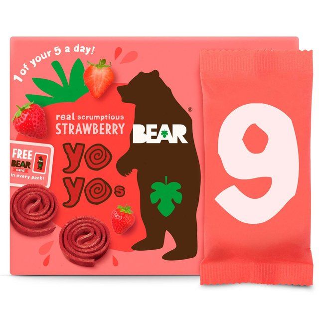 BEAR Fruit Yoyos Strawberry Family Pack   9 x 20g - McGrocer