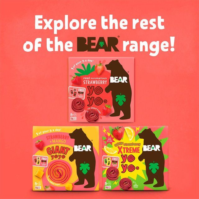 BEAR GIANT Fruit Yoyos Strawberry & Mango Multipack   5 x 20g - McGrocer