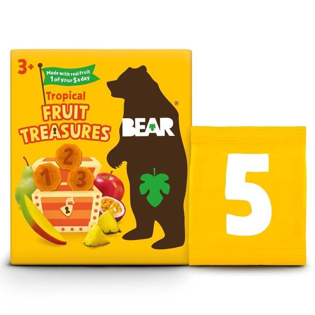 Bear Treasures Kids Snack 3+ Years Tropical Flavour   5 x 20g - McGrocer