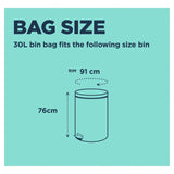 BEAST Incredibly Tough Tall and Slim Drawstring Pedal Bin Bags 30L   10 per pack - McGrocer