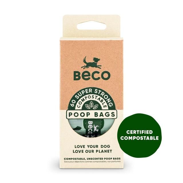 Beco Compostable Dog Poop Bags Unscented   60 per pack - McGrocer