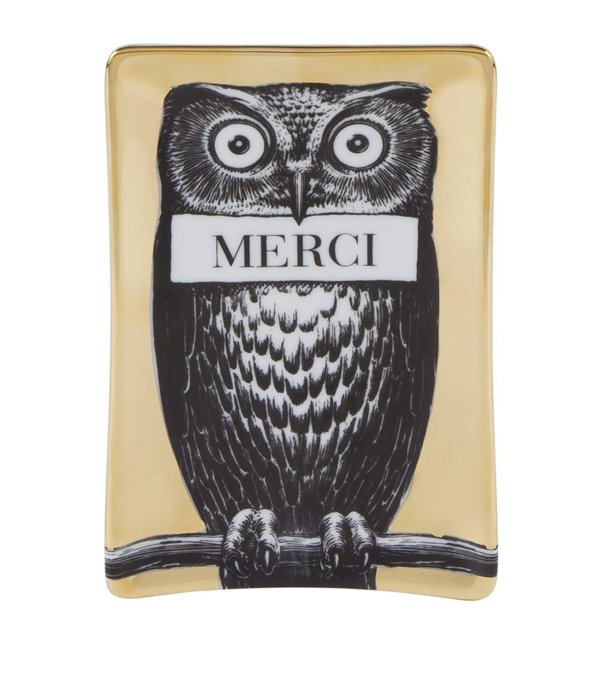 Fornasetti rectangular porcelain ashtray - British product