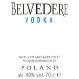Belvedere Organic Pure Vodka   70cl - McGrocer