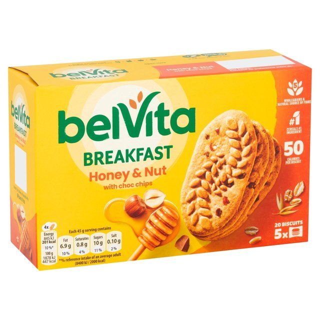Belvita Honey & Nuts Choc Chips Breakfast Biscuits   5 per pack - McGrocer
