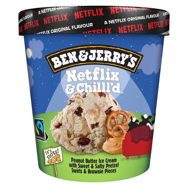 Ben & Jerry's Netflix & Chilll'd Peanut Butter Ice Cream Tub   465ml - McGrocer