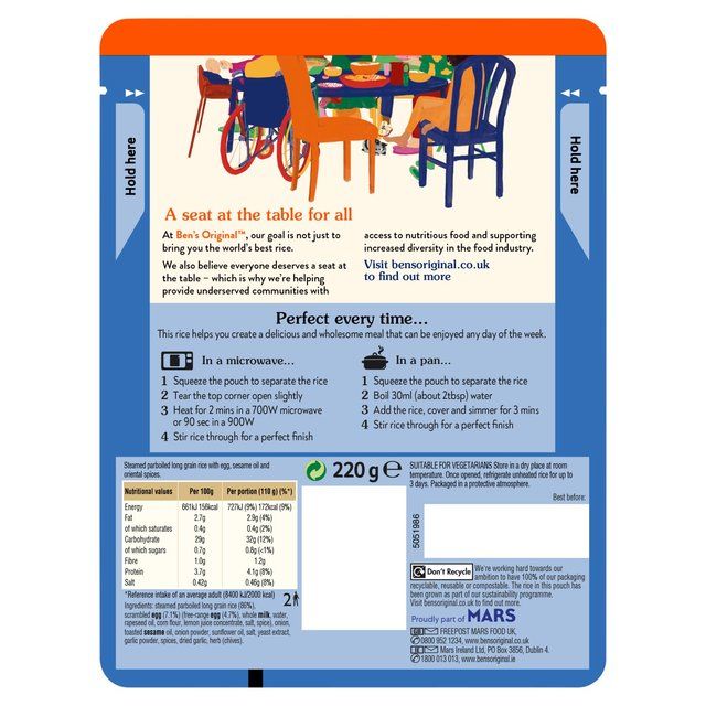 Ben's Original Egg Fried Microwave Rice   220g - McGrocer