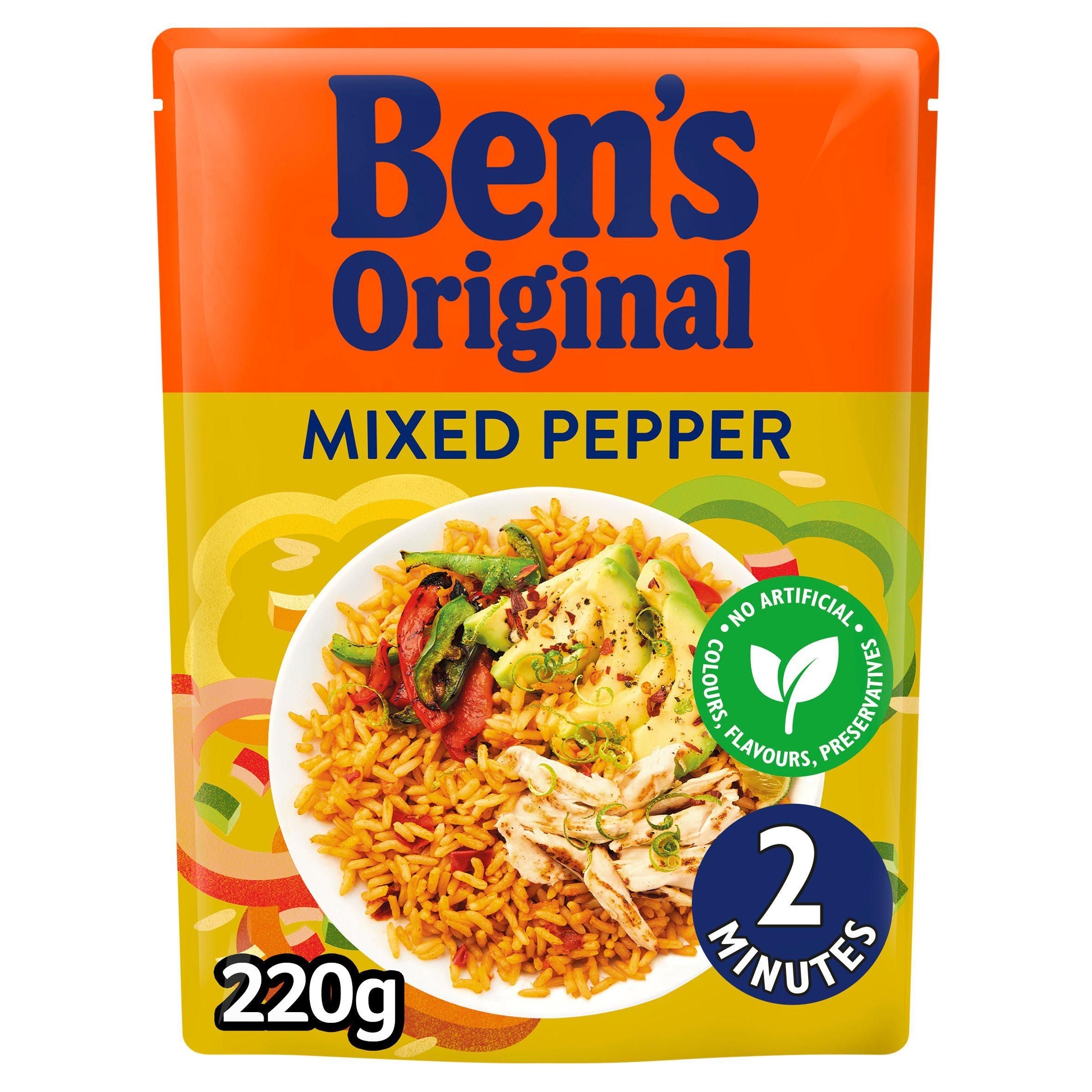 Ben's Original Mixed Pepper Microwave Rice 220g - McGrocer