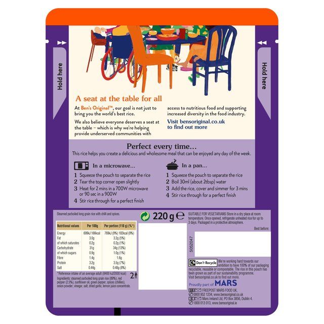 Ben's Original Peri Peri Microwave Rice   220g - McGrocer