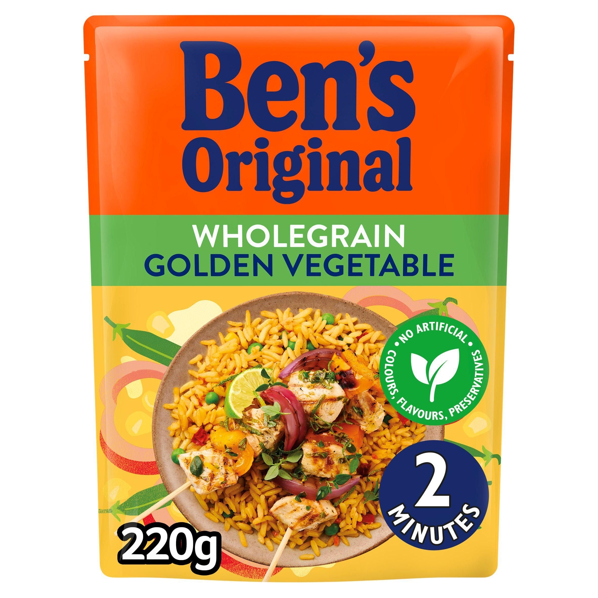 Ben's Original Wholegrain Golden Vegetable Microwave Rice 220g - McGrocer