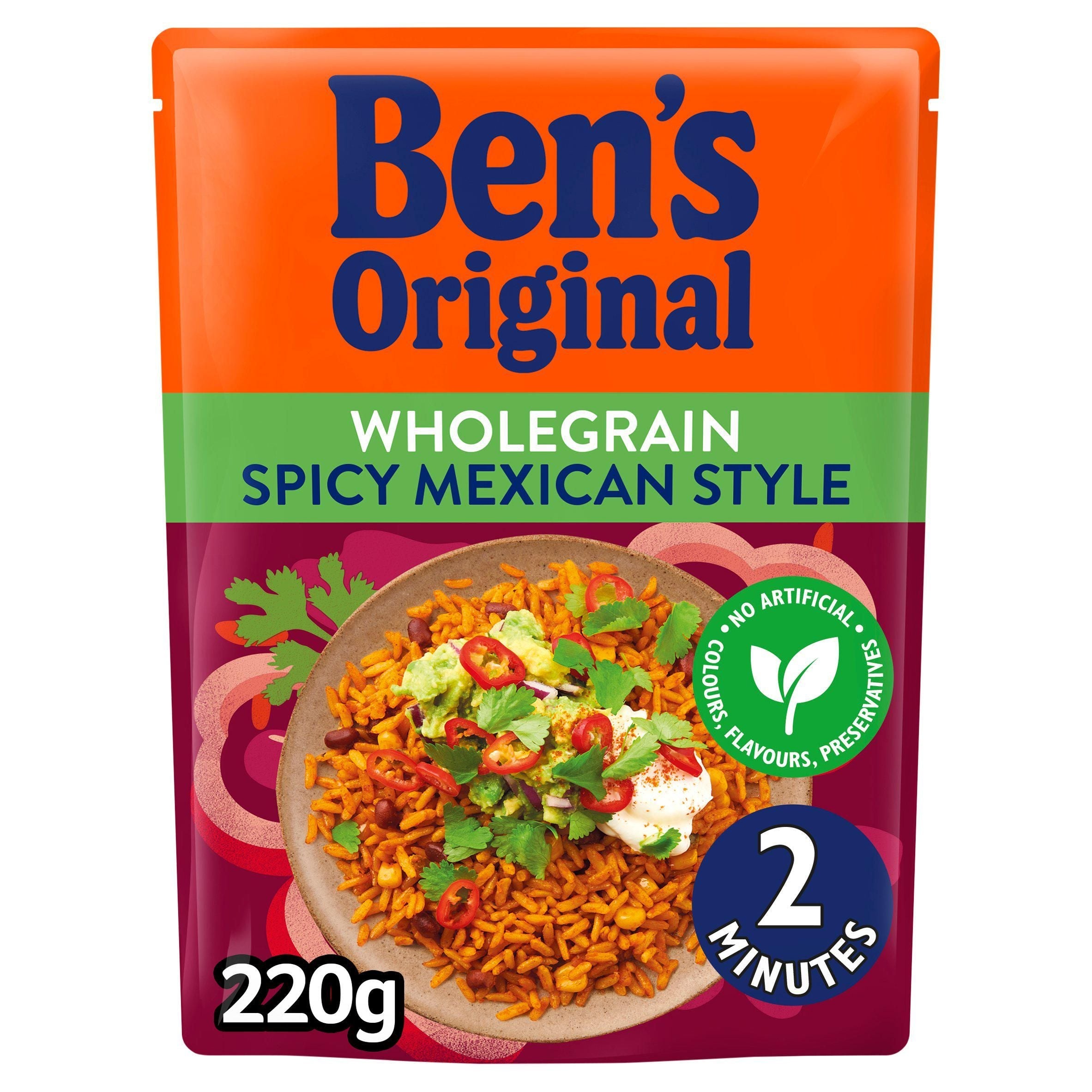 Ben's Original Wholegrain Spicy Mexican Microwave Rice 220g - McGrocer