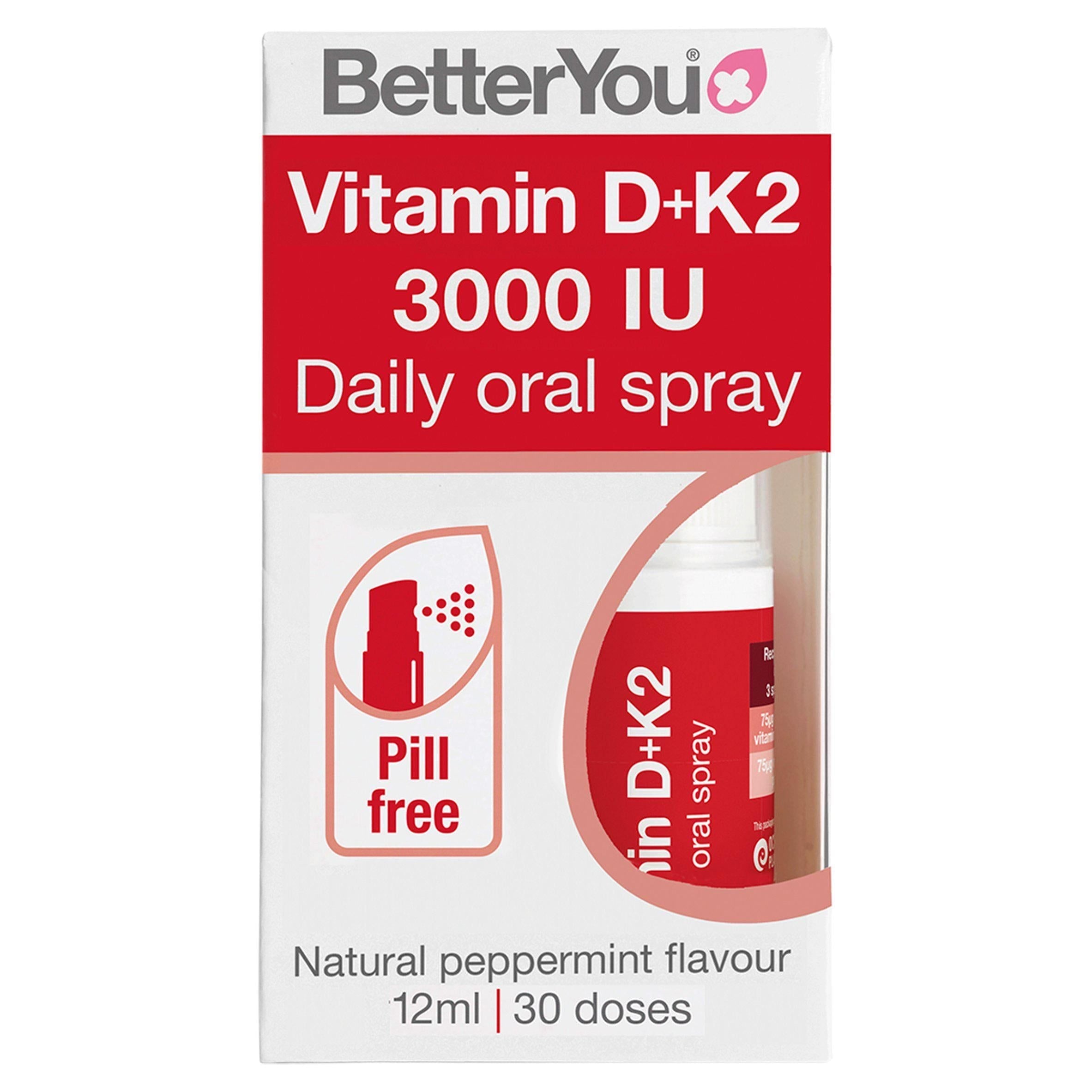 BetterYou Vitamin D3000 + K2 Daily Oral Spray 12ml - McGrocer