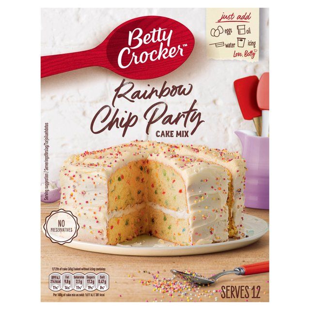 Betty Crocker Rainbow Chip Party Cake Mix   425g - McGrocer