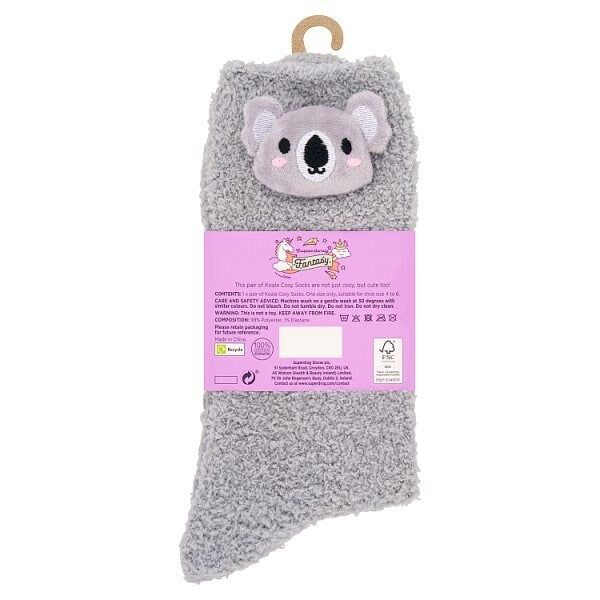 Superdrug Fantasy Koala Character Socks One Size (British brand)
