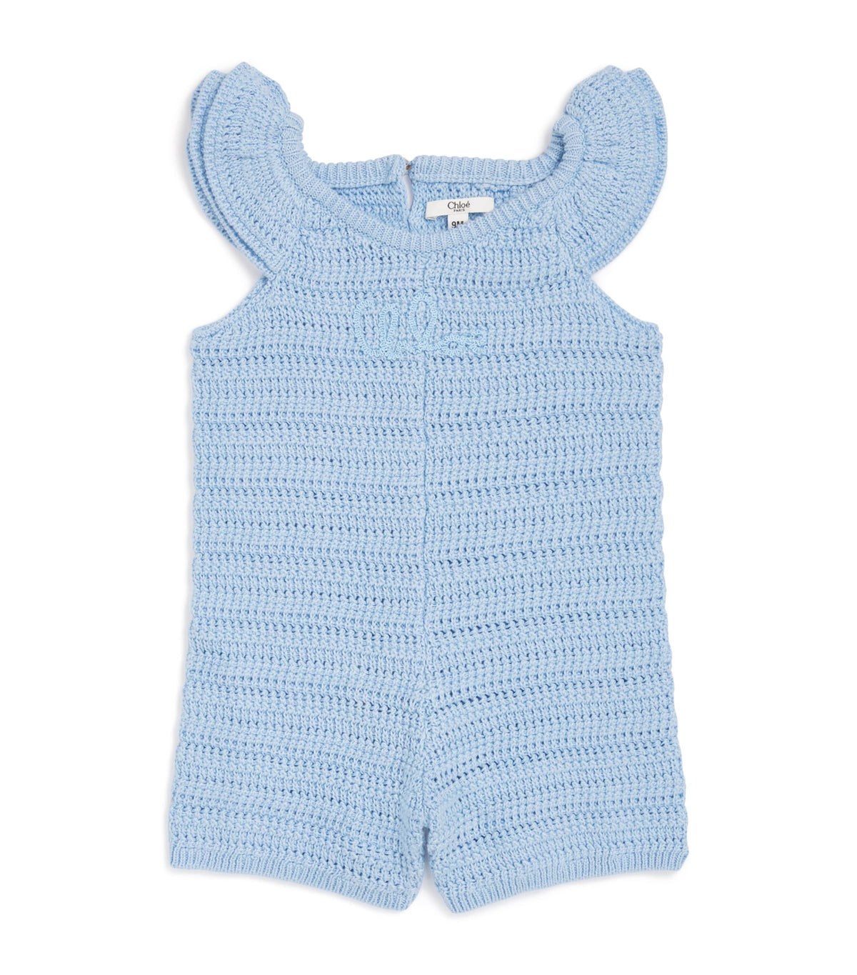 Chloé Kids cotton knitted logo playsuit 6-36 months - British product