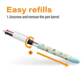 BIC 4 Colours Botanical Retractable Ballpoint Pens Pack of 5   5 per pack - McGrocer