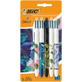 BIC 4 Colours Botanical Retractable Ballpoint Pens Pack of 5   5 per pack - McGrocer