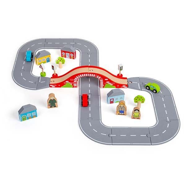 Bigjigs Rail 36 Piece Figure of Eight Roadway Set - McGrocer