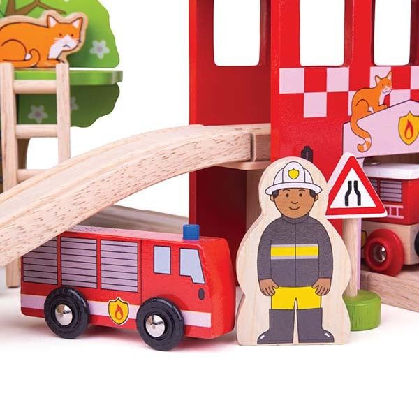 Bigjigs Rail Fire Station Train Set - McGrocer
