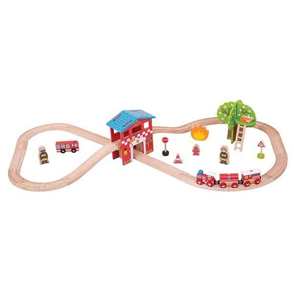 Bigjigs Rail Fire Station Train Set - McGrocer