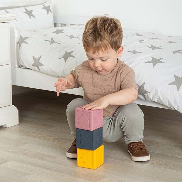 Bigjigs Toys Silicone Sensory Stacking Cubes - McGrocer
