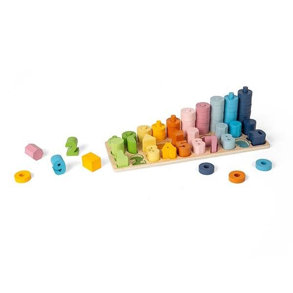 Bigjigs Toys Wooden 1-10 Counting Board, 78 Play Pieces - McGrocer