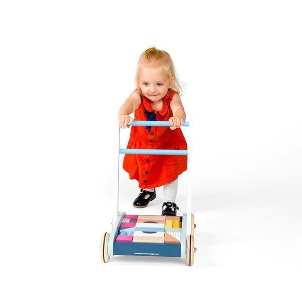Bigjigs Toys Wooden Baby Walker with Bricks - McGrocer
