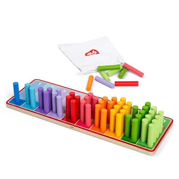 Bigjigs Toys Wooden Rainbow Counting Sticks Game - McGrocer
