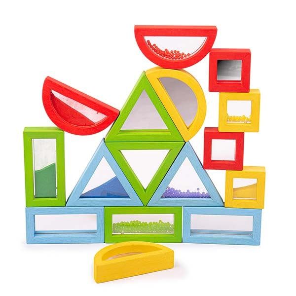 Bigjigs Toys Wooden Rainbow Sensory Shapes Toy - McGrocer