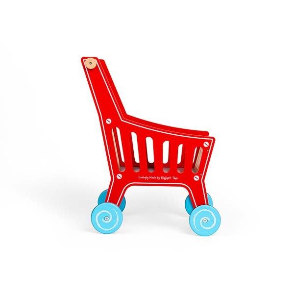 Bigjigs Toys Wooden Shopping Trolley Toy - McGrocer